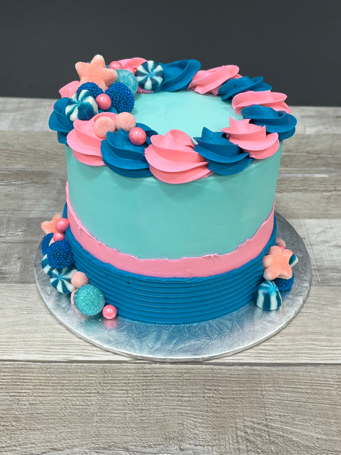 Festin de bonbons : turquoise rose peacock