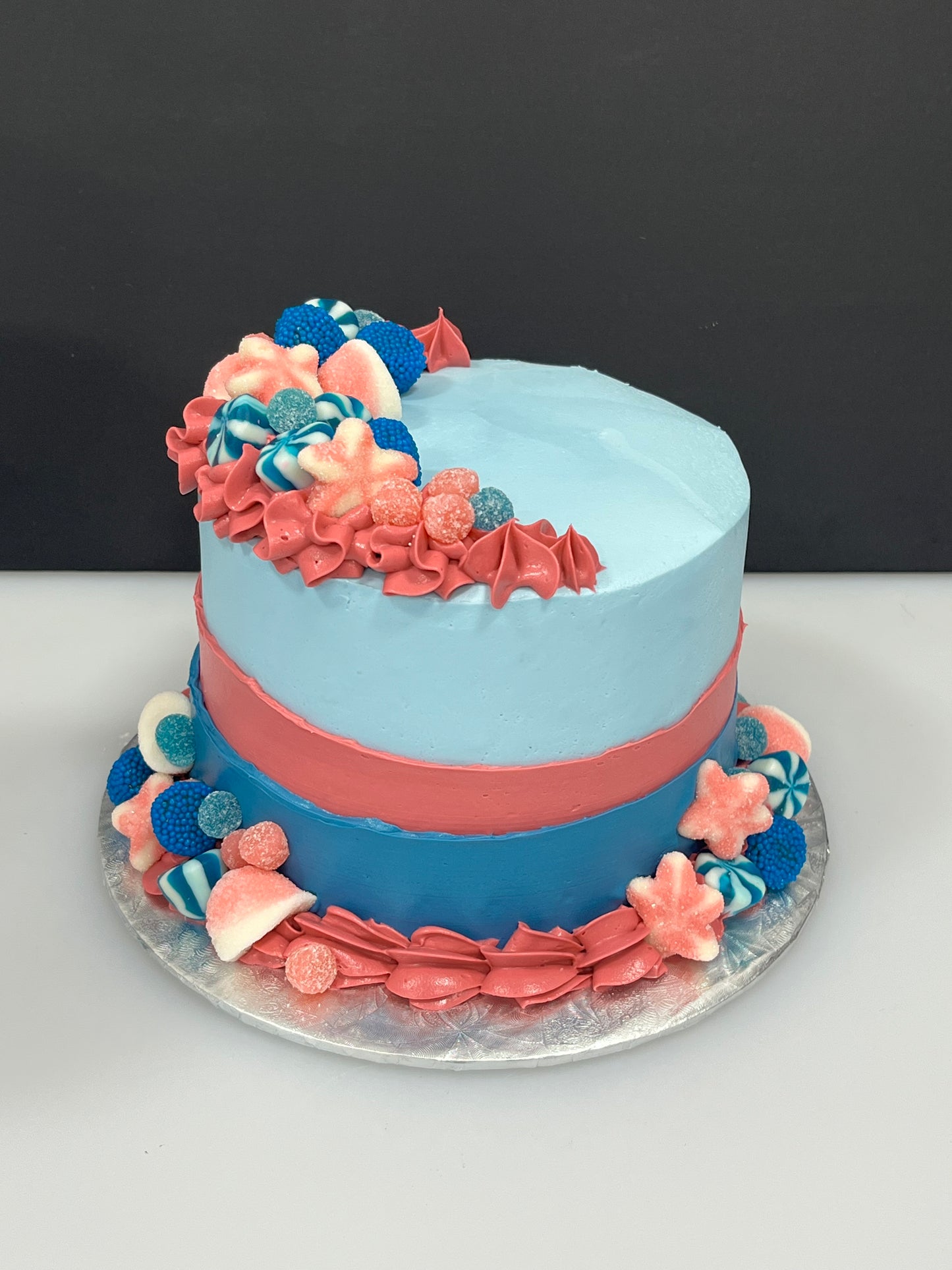Festin de bonbons : bleu-corail foncé-bleu foncé