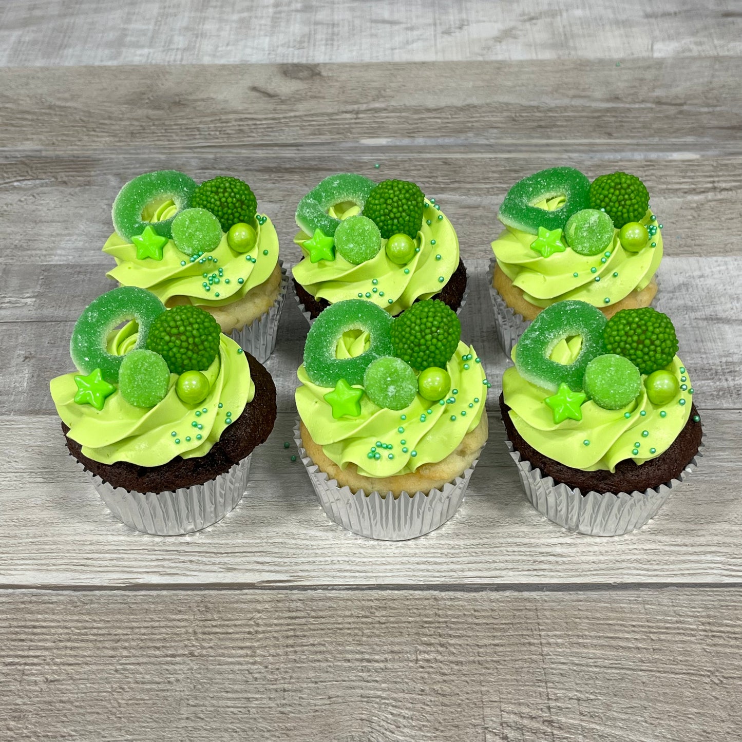 Cupcakes Festin de bonbons : vert