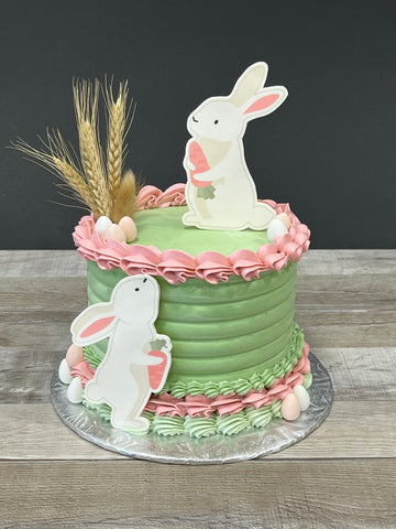Gâteau de Pâques 2024: lapin sauge et rose