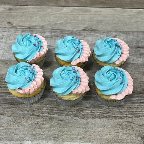 Cupcakes format régulier fêtes des mères bleu et rose