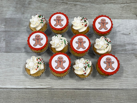 Minis cupcakes Temps des fêtes 2025  : dentelle rouge et flocons