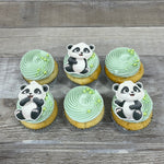 Cupcakes de couleur: vert pâle et panda