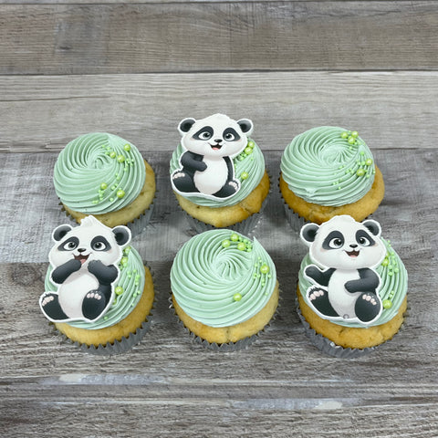 Cupcakes de couleur: vert pâle et panda