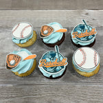 Cupcakes de couleur: baseball