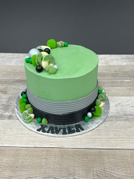 Festin de bonbons : vert gris et noir