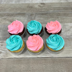 Cupcakes de couleur: rose et turquoise