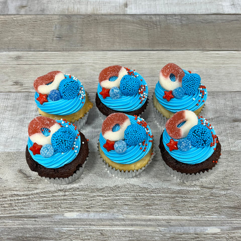 Cupcakes Festin de bonbons : bleu et rouge