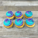 Cupcakes de couleur: mauve et turquoise