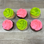 Cupcakes de couleur: rose et lime