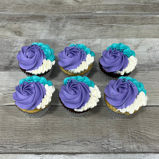 Les rosettes: mauve, turquoise et blanc