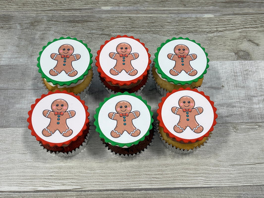 Cupcakes format régulier temps des fêtes 2025 : dentelle rouge et verte ( 6 images)