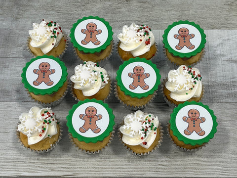 Minis cupcakes Temps des fêtes 2025  : dentelle verte et flocons