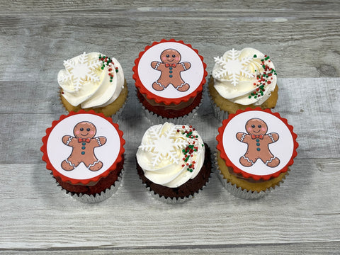 Cupcakes format régulier temps des fêtes 2025 : dentelle rouge et flocons ( 3 images)