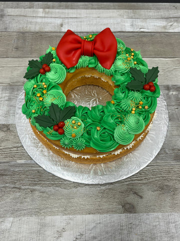 Cours de décoration gâteau pour débutant : Couronne de Noël du 14 décembre 2024 de 13h30 à 17h