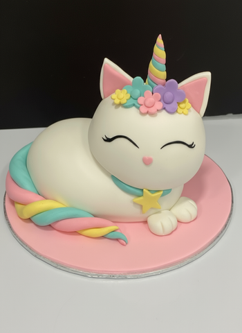 Cours de décoration de gâteau en fondant intermédiaire: Chatcorne du dimanche 9 novembre 2025 de 9h a 17h30/18h