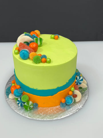 Festin de bonbons : lime-turquoise-orange