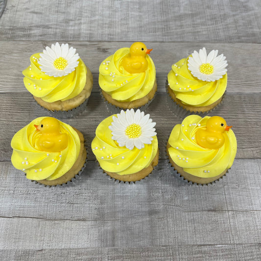 Pâques 2026: Cupcakes format régulier canards et fleurs