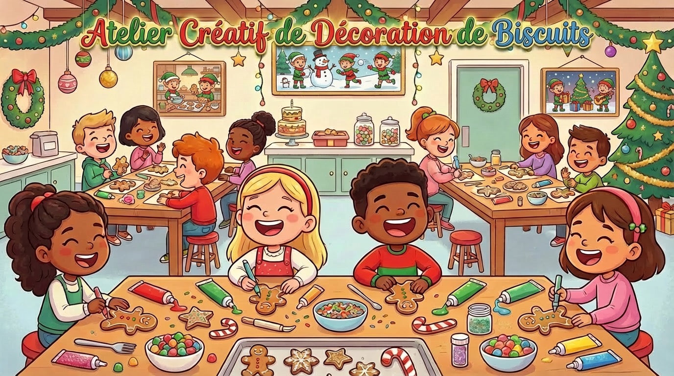 Atelier créatif de biscuits sur le thème de Noël le 28 décembre pour les 8-12 ans animé par ma fille Maika