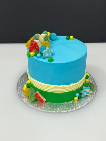 Festin de bonbons : bleu-jaune-vert