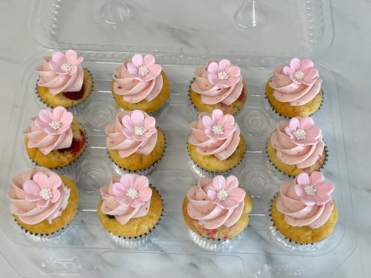 Minis Cupcakes fleur citron framboise
