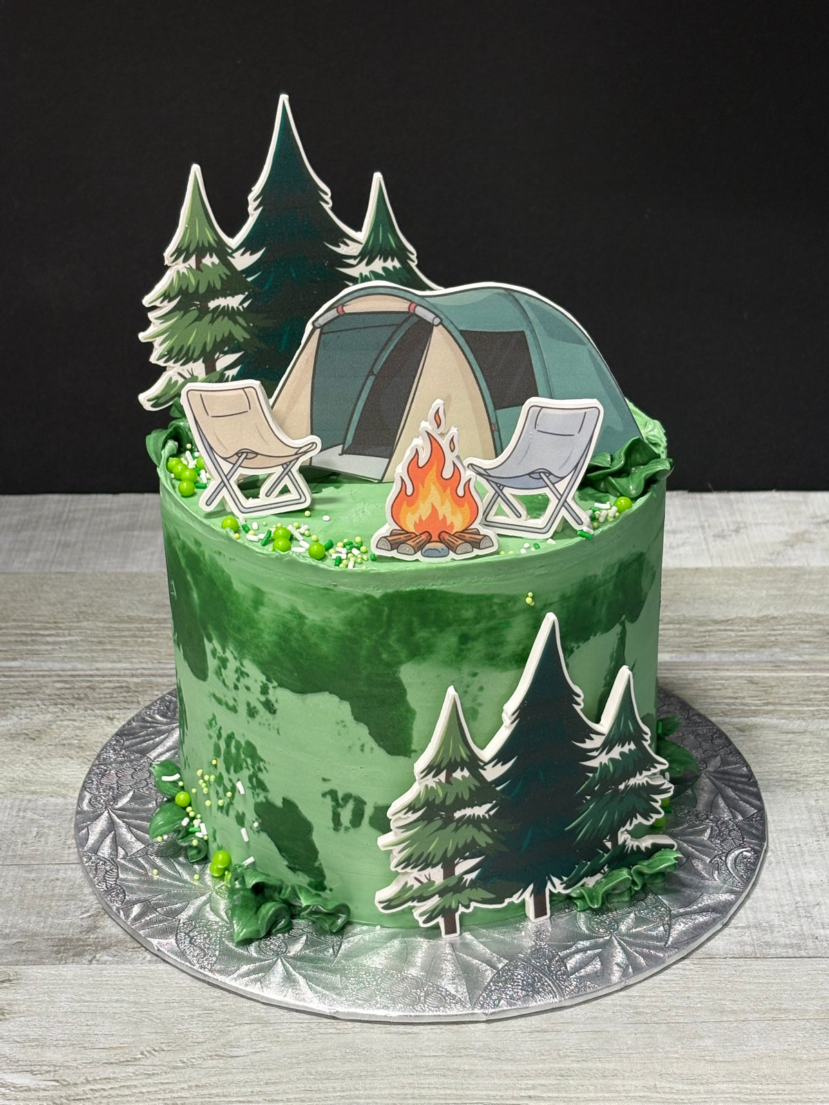 Gâteau thématique Imaginacake : camping