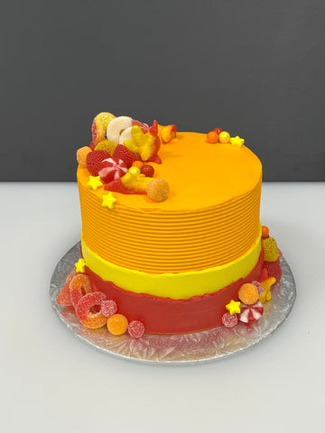 Festin de bonbons : orange-jaune-rouge