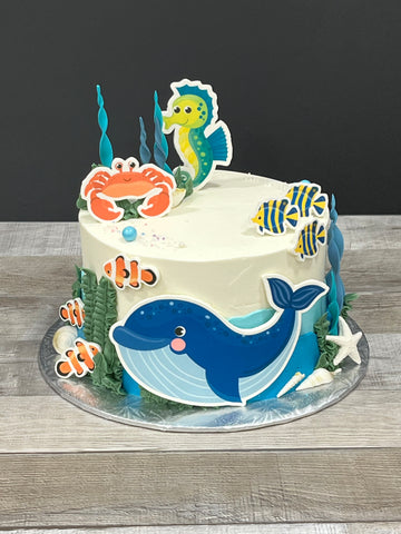 Gâteau thématique Imaginacake : fond marin