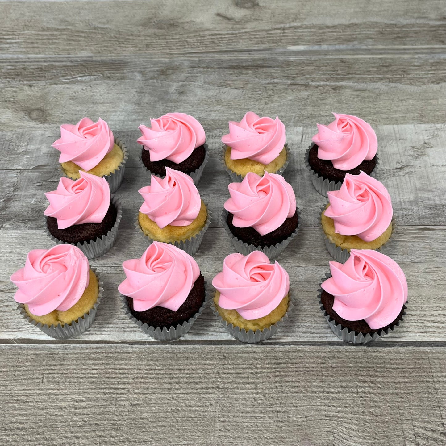 Mini cupcakes: rose