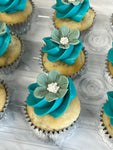 Minis Cupcakes turquoise et sauge