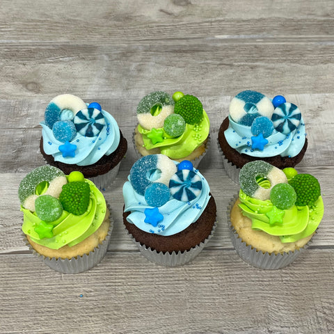 Cupcakes Festin de bonbons : bleu et vert