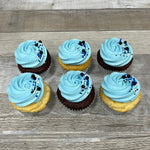 Cupcakes format régulier tourbillons de bleu