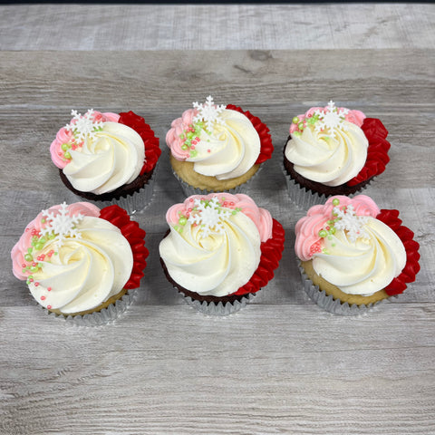 Cupcakes froufrous rose et rouge
