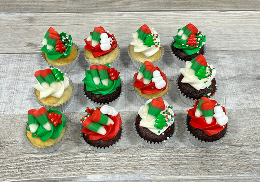 Minis cupcakes temps des fêtes 2025: festins de bonbons