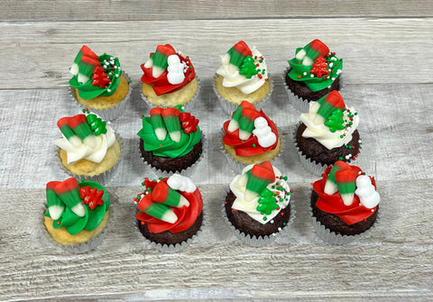 Minis cupcakes temps des fêtes 2025: festins de bonbons