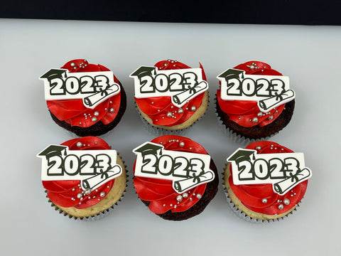 Cupcakes graduation avec impressions comestibles 2023