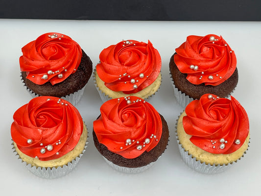 Cupcakes de couleur: rouge