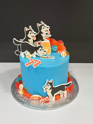 Gâteau thématique Imaginacake : Les petits Husky