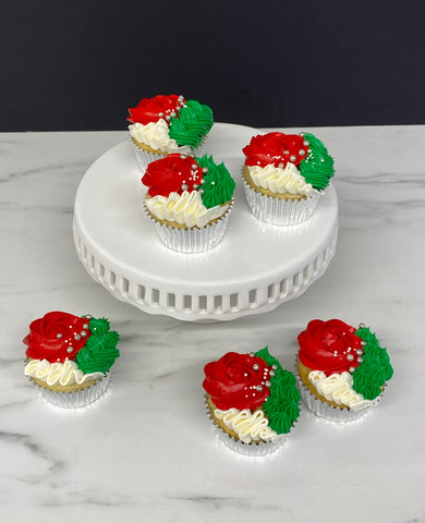 Noël 2022: Cupcakes enchantés (rouge et vert)